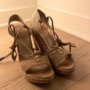 Stuart Weitzman Jute Wedge Espadrille Sandals